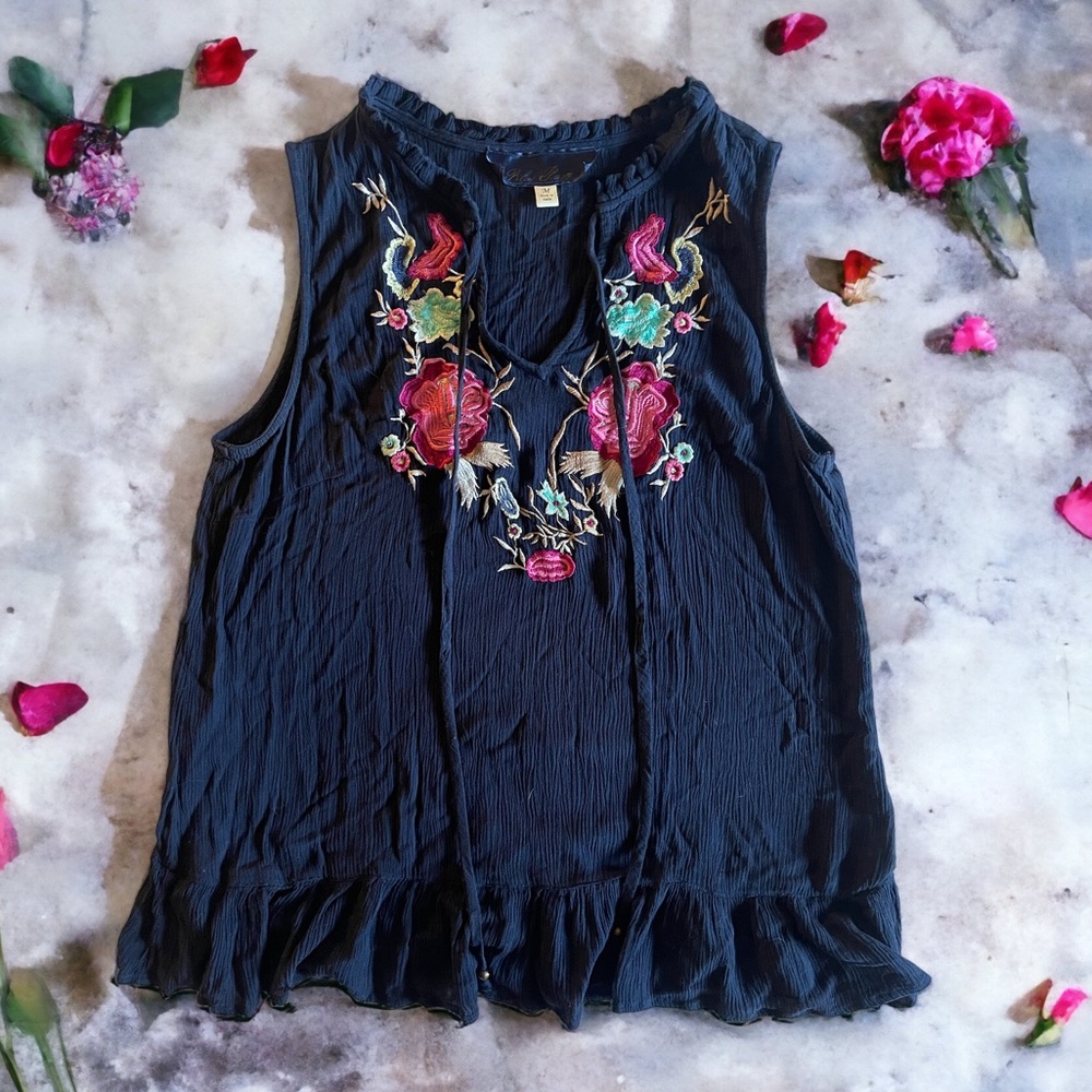 Embroidered Floral Top